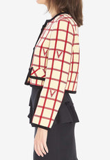 Valentino VLogo Check Cropped Jacket Multicolor 7B3CE4K0-9JN-BRS