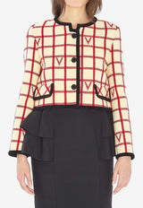 Valentino VLogo Check Cropped Jacket Multicolor 7B3CE4K0-9JN-BRS