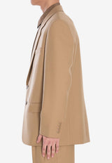 Saint Laurent Single-Breasted Wool Blazer Beige 813942-Y405W-7557