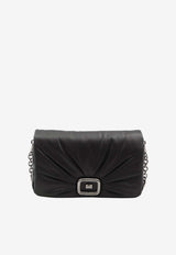 Roger Vivier Large Viv' Choc Nappa Leather Shoulder Bag  Black RBWAOGJ0300-YDR-B999