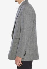 Saint Laurent Prince of Wales Wool Blazer  Gray 837196-Y5H54-1095