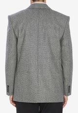 Saint Laurent Prince of Wales Wool Blazer  Gray 837196-Y5H54-1095