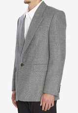 Saint Laurent Prince of Wales Wool Blazer  Gray 837196-Y5H54-1095