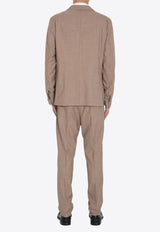 Tagliatore Single-Breasted Wool and Silk Suit Taupe A-DAKAR22K11-520060-T1154