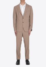 Tagliatore Single-Breasted Wool and Silk Suit Taupe A-DAKAR22K11-520060-T1154