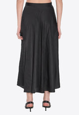 Balenciaga  Crinkled Satin Pleated Midi Skirt  Black 814144-TKN01-1000