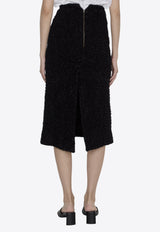 Balenciaga Tweed Midi Skirt  Black 793601-T3328-1000