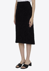 Balenciaga Tweed Midi Skirt  Black 793601-T3328-1000