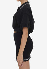 Alexander Wang Cropped Polo T-shirt Black 4CC12612070--001