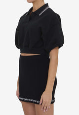 Alexander Wang Cropped Polo T-shirt Black 4CC12612070--001