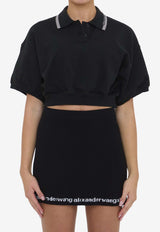 Alexander Wang Cropped Polo T-shirt Black 4CC12612070--001