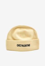 Valentino Chez Valentino Wool Knit Beanie Butter 7Y2HB02R-FZL-581