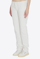 7 For All Mankind Logo Patch Low-Rise Jeans White 56448--
