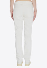 7 For All Mankind Logo Patch Low-Rise Jeans White 56448--