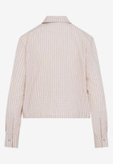 Long-Sleeve Logo Patch Striped Shirt