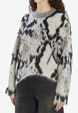 The Attico Python Print Mohair-Blend Sweater Monochrome 251WCK00124-03AA-020