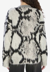 The Attico Python Print Mohair-Blend Sweater Monochrome 251WCK00124-03AA-020