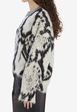The Attico Python Print Mohair-Blend Sweater Monochrome 251WCK00124-03AA-020