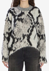 The Attico Python Print Mohair-Blend Sweater Monochrome 251WCK00124-03AA-020