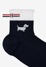 Thom Browne Hector Intarsia Knit Crew Socks Navy FAS240AY3011_415