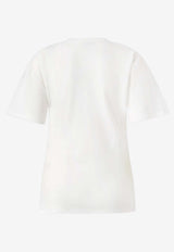 PINKO Mary Draped Crewneck T-shirt White 106455A35DZ05_White_44130375