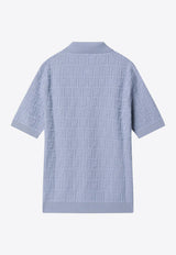 Fendi Monogram Jacquard Polo T-shirt Light Blue FZC162AUW0/S_FENDI-F0U3X