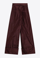 Fendi Silk Taffeta Pants Burgundy FR6673AW7C/S_FENDI-F1UKF