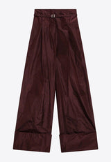 Fendi Silk Taffeta Pants Burgundy FR6673AW7C/S_FENDI-F1UKF