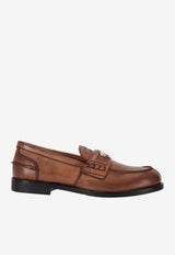 Miu Miu Vintage Leather Penny Loafers Cognac 5D773DF020537_F0046