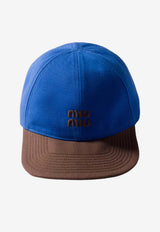 Miu Miu Drill Logo Baseball Cap Blue 5HC3692CWC_F0IX2