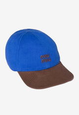 Miu Miu Drill Logo Baseball Cap Blue 5HC3692CWC_F0IX2