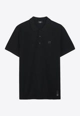 Fendi FF Logo Piqué Polo T-shirt  Black FY0985AUA5/S_FENDI-F0QA1