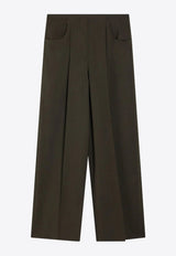 Fendi Wide-Leg Tailored Pants Olive FR6655AQ3H/R_FENDI-F1T6G