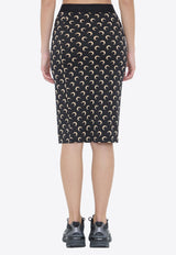 Marine Serre Crescent Moon Jersey Skirt   Black WSK123AC-JER0001-IT99
