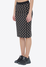 Marine Serre Crescent Moon Jersey Skirt   Black WSK123AC-JER0001-IT99