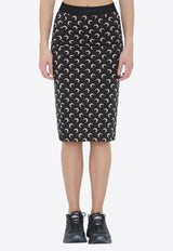 Marine Serre Crescent Moon Jersey Skirt   Black WSK123AC-JER0001-IT99