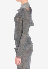 Jean Paul Gaultier Prince of Wales Body Shadow Top Gray W-TO363-M007P-087930