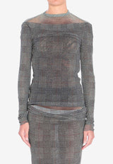 Jean Paul Gaultier Prince of Wales Body Shadow Top Gray W-TO363-M007P-087930