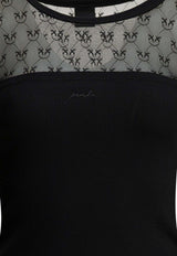 PINKO Love Birds Lace Jersey Top Black 106472A362Z99_Black_44130474