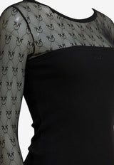 PINKO Love Birds Lace Jersey Top Black 106472A362Z99_Black_44130474