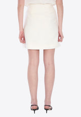 Valentino Crepe Couture Mini Skirt Ivory 6B3RACH7-1CF-A03