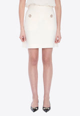 Valentino Crepe Couture Mini Skirt Ivory 6B3RACH7-1CF-A03