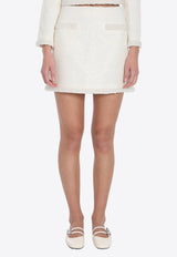 Self-Portrait Bouclé Mini Skirt Cream RS25164SK--CREAM