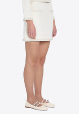 Self-Portrait Bouclé Mini Skirt Cream RS25164SK--CREAM