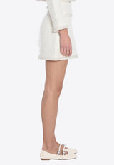 Self-Portrait Bouclé Mini Skirt Cream RS25164SK--CREAM