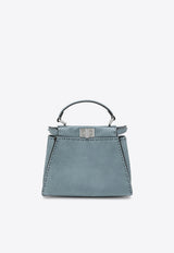 Fendi Mini Peekaboo Nubuck Leather Top Handle Bag Light Blue 8BN244AVQQ/S_FENDI-F1USY