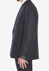 Tagliatore Double-Breasted Wool Blazer Gray 1SNY10B-440007-S3233