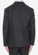 Tagliatore Double-Breasted Wool Blazer Gray 1SNY10B-440007-S3233