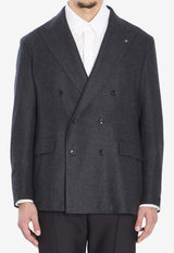 Tagliatore Double-Breasted Wool Blazer Gray 1SNY10B-440007-S3233