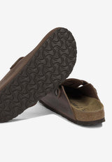 Birkenstock Boston Oiled Leather Slides Brown 860133DHABANA_0540485a-b670-4822-9330-dcba00fde7d4